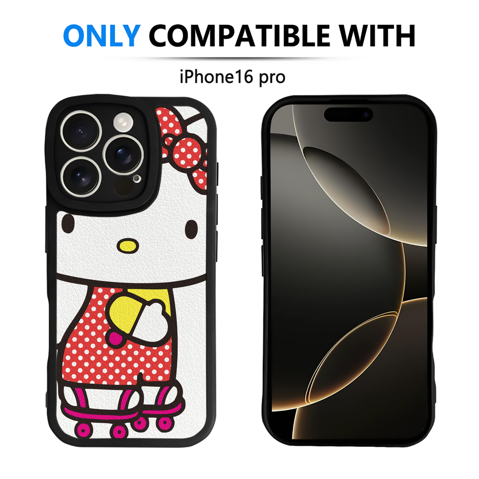 （画像用） Hello Kitty ハローキティ 【iPhone 16シリーズ対応】シリコンスマホケース（レザー調） 材質：シリコン